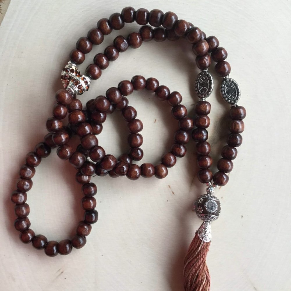 Wood Mala Brown 108 Beads Praying Meditation Mala Yoga - Picture 6 of 6
